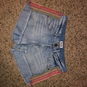 Mudd Women's Denim Frayed Fabric Jean Shorts